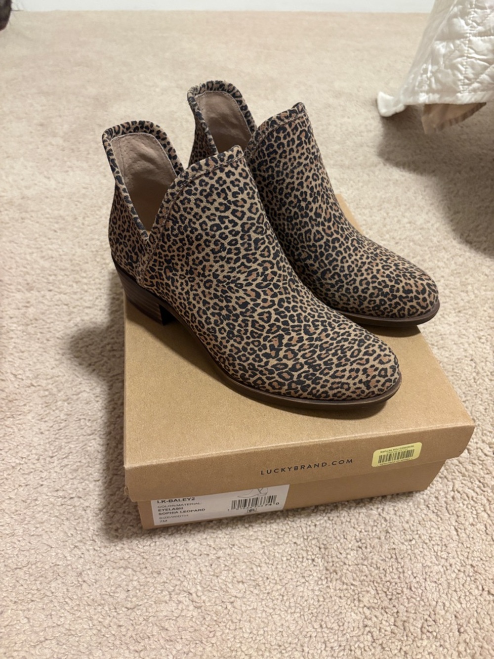 Lucky Brand Leopard-Print Ankle Booties - Brown/Black